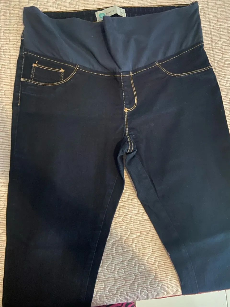 Calças Jeans Gestante Azul Escuro - Foto 2