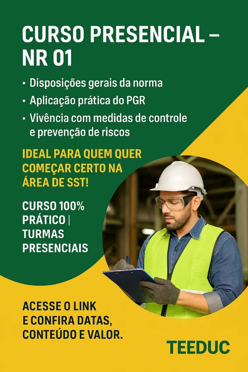 Curso Presencial segurança do trabalho 