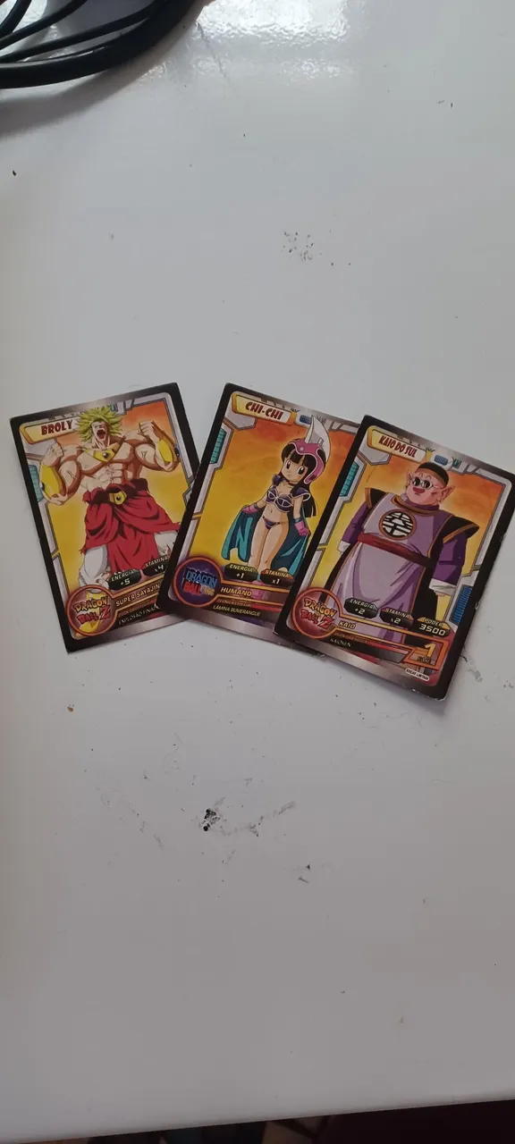 Cartas Dragon Ball Z - Broly, Chi-Chi e Kaio do Sul