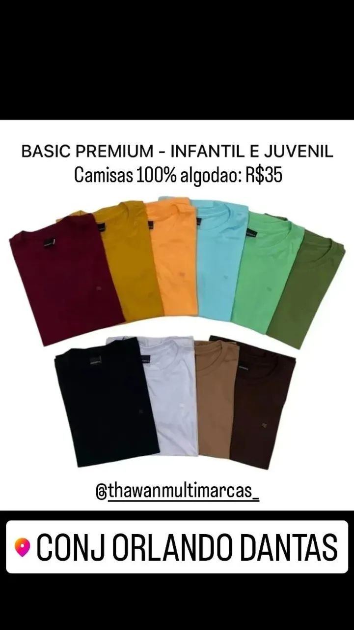 Camisa básicas infantil e juvenil - Foto 2