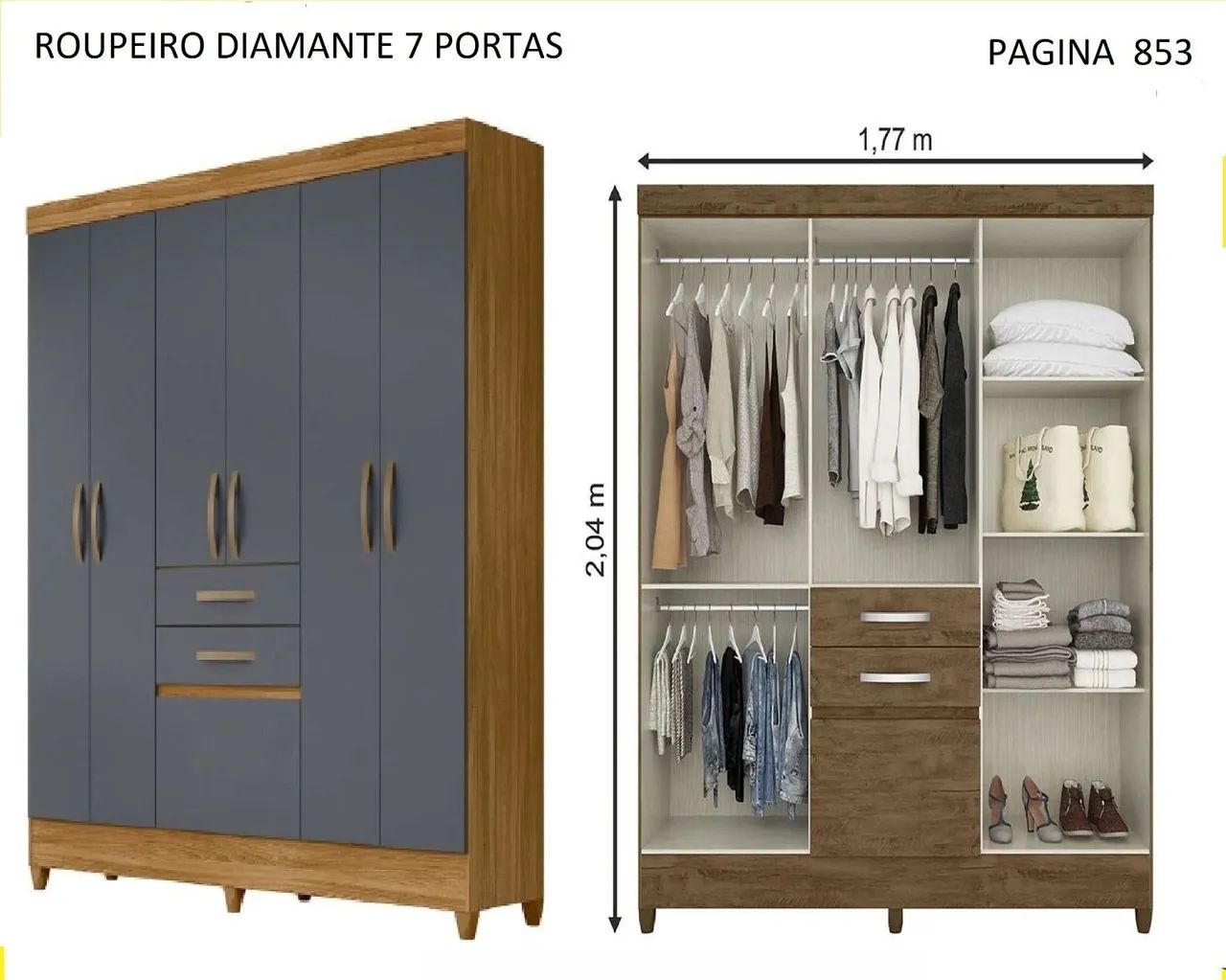 Guarda-Roupa Moderno com Espelho e Design Funcional - Foto 5