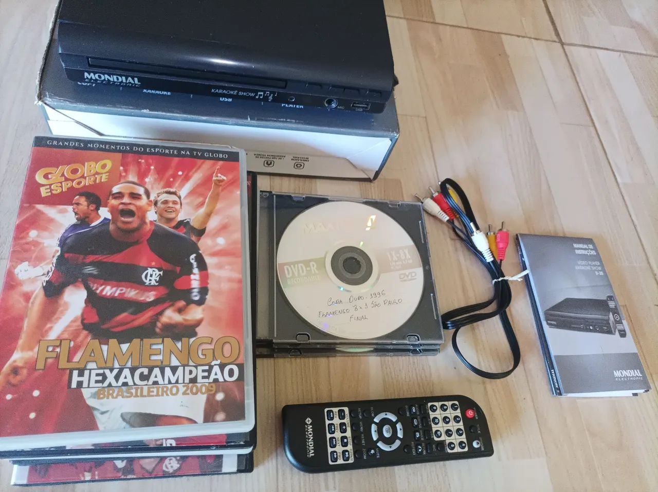 DVD Player + lote DVDs do Flamengo + adaptador hdmi - Foto 3