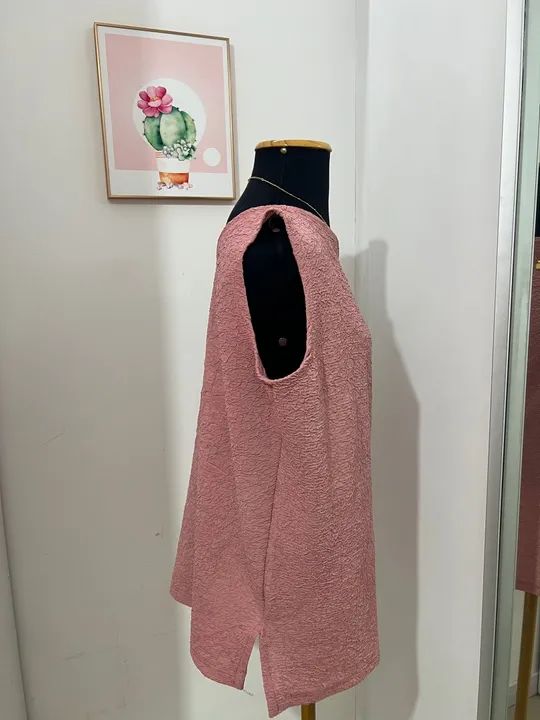 Blusa Rosa em Textura - GG - Foto 4
