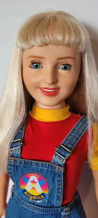 Promoção Boneca Angelica baby brink Roupa Jeans rara nesse ótimo estado não é a Xuxona