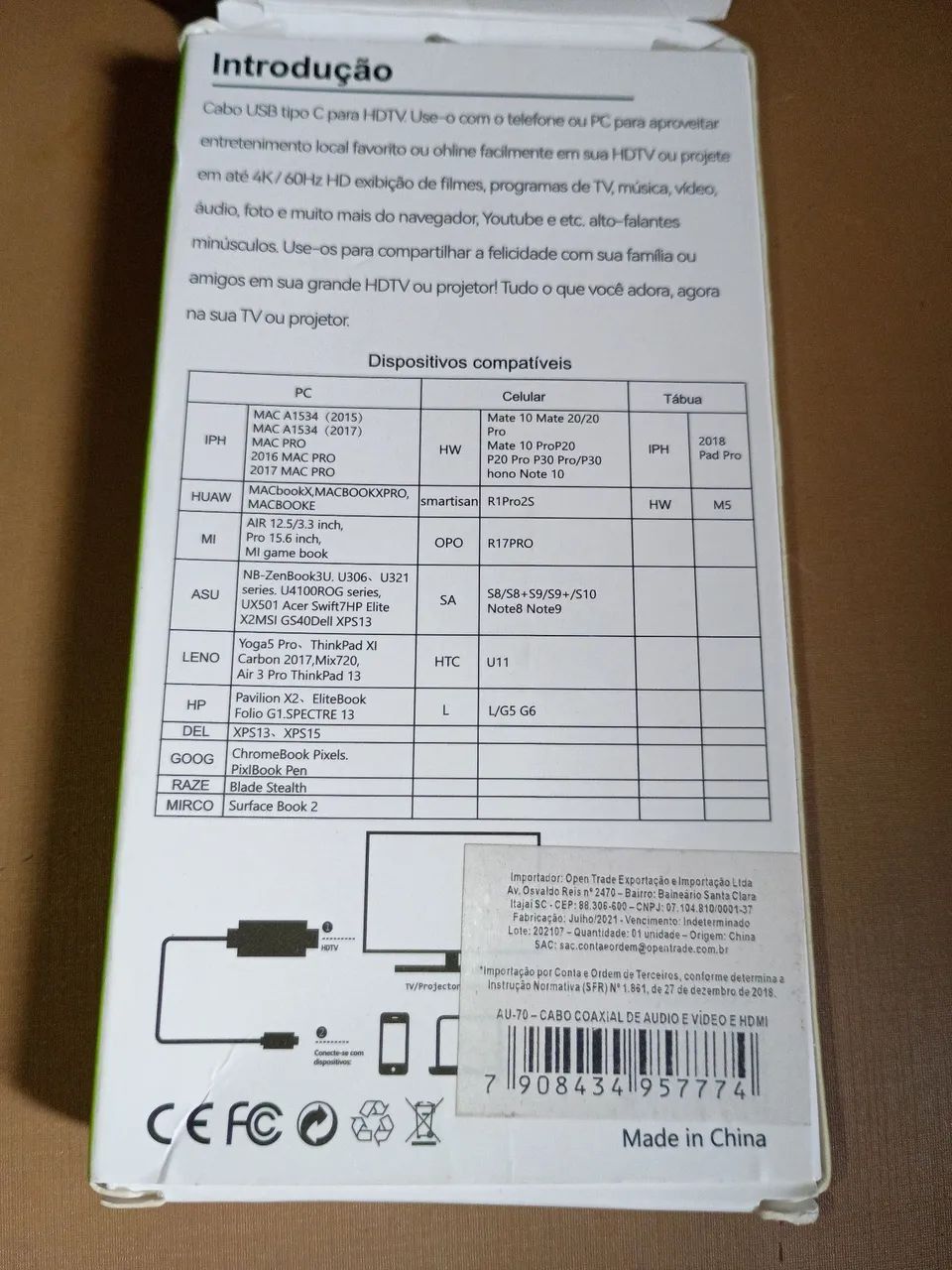 Adaptador HDTV Tipo C - 4K Ultra HD( R$50,00) - Foto 4