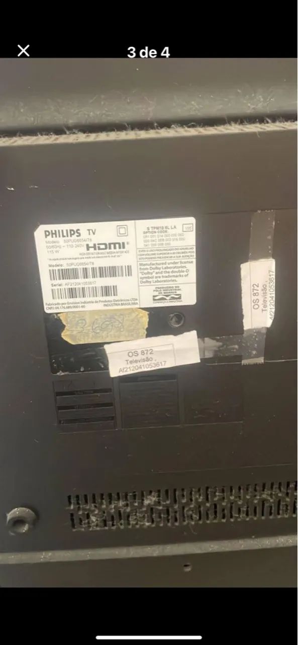 TV Philips de tela plana 50 polegadas4k tela trincada  - Foto 3