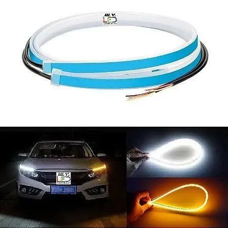Fita LED para carro - Iluminação para farol, branco e amarelo