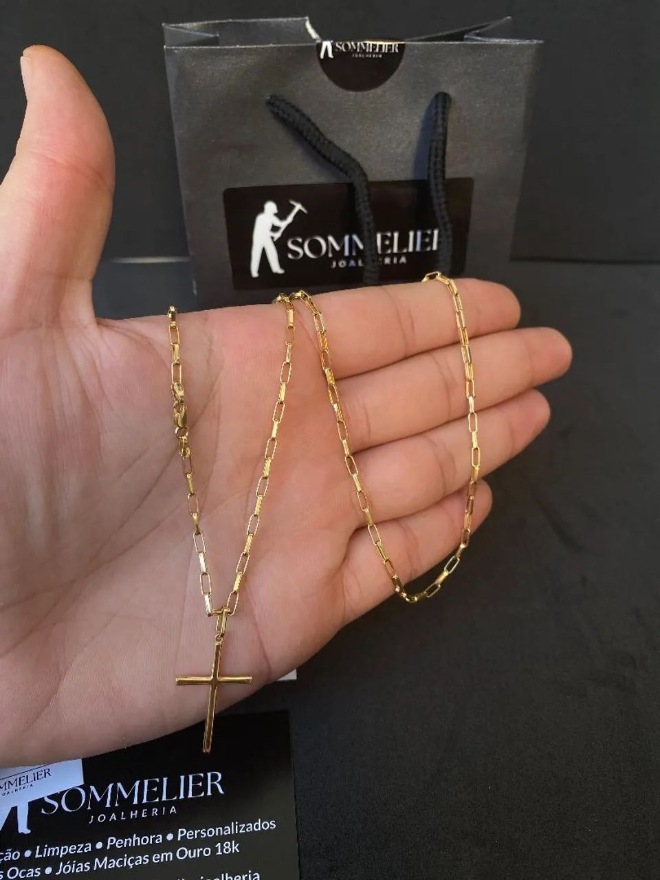 Cordão de Ouro 18k com Cruz - Foto 2