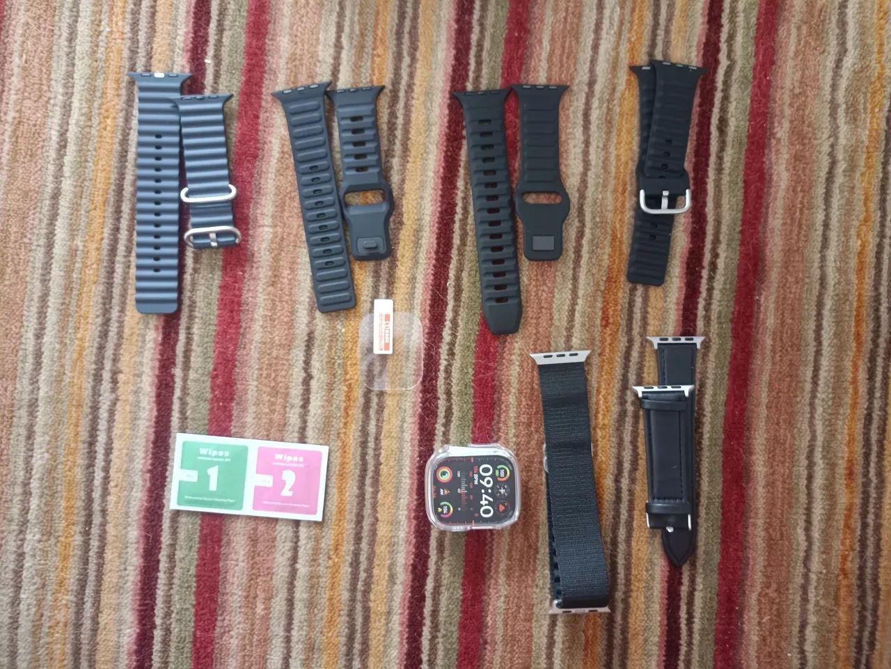 6 Pulseiras, 1 película de vidro e um case smartwatch 49mm
