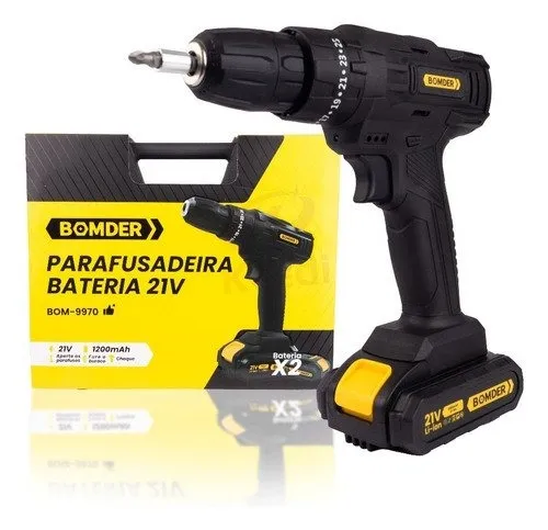 Parafusadeira Furadeira Sem Fio Portátil Profissional 21v 1200mah