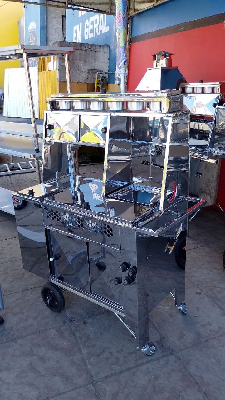 Carrinho hot dog inox * Novo