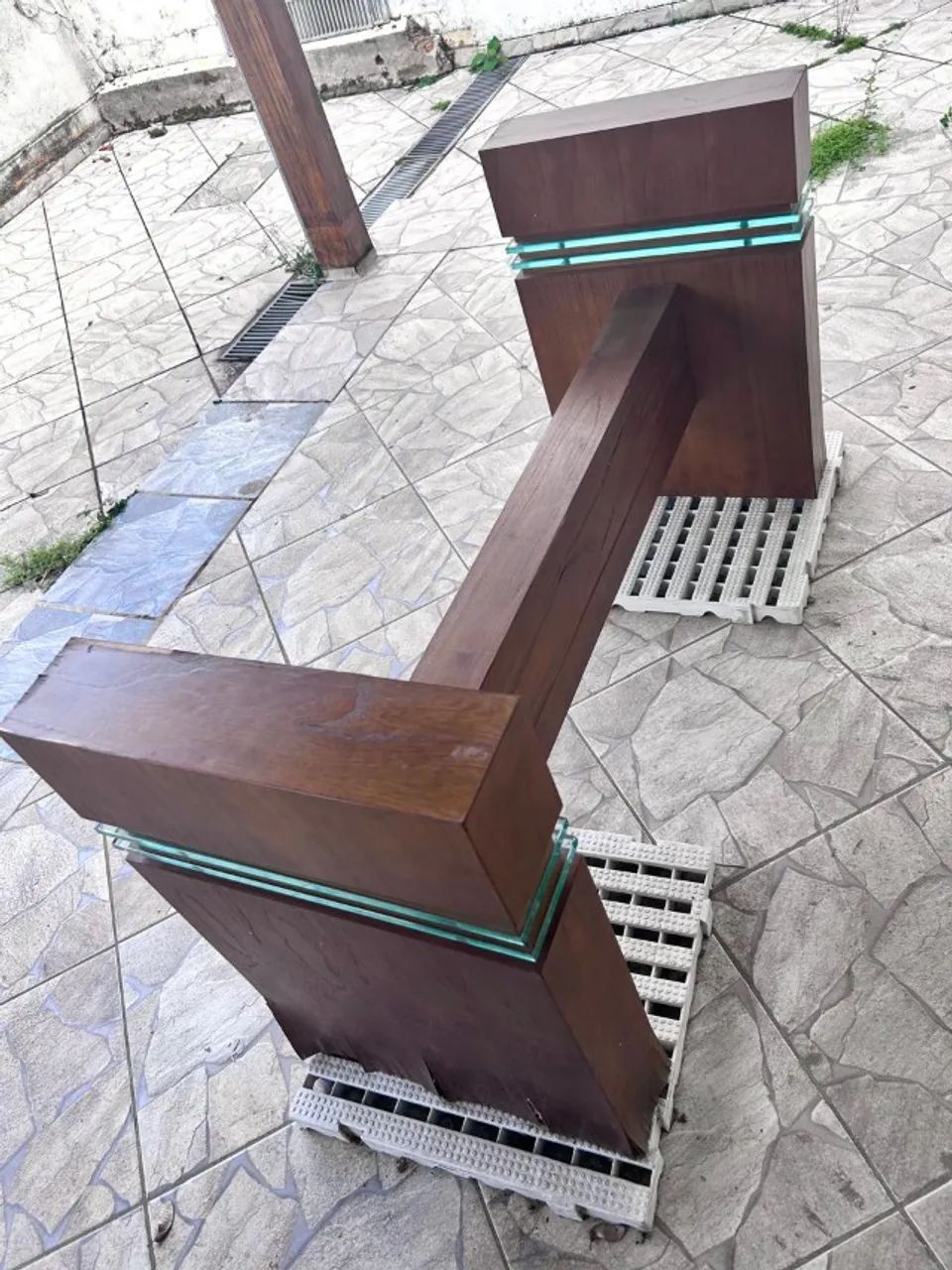 Base para mesa de Jantar em MDF com detalhes em vidro - Foto 4