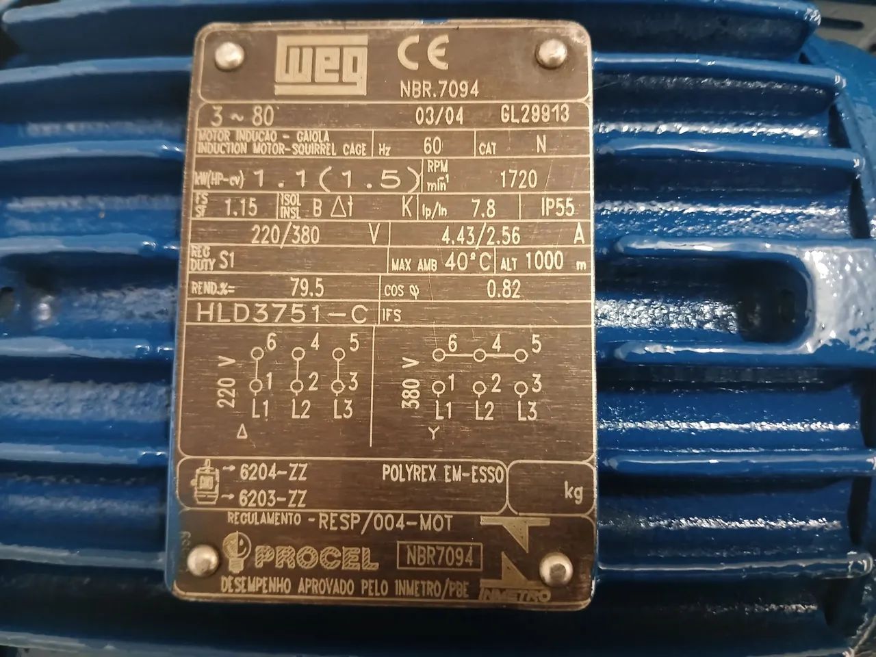 Motor elétrico weg Trifásico 1,5 cv 4 pólos - Foto 6