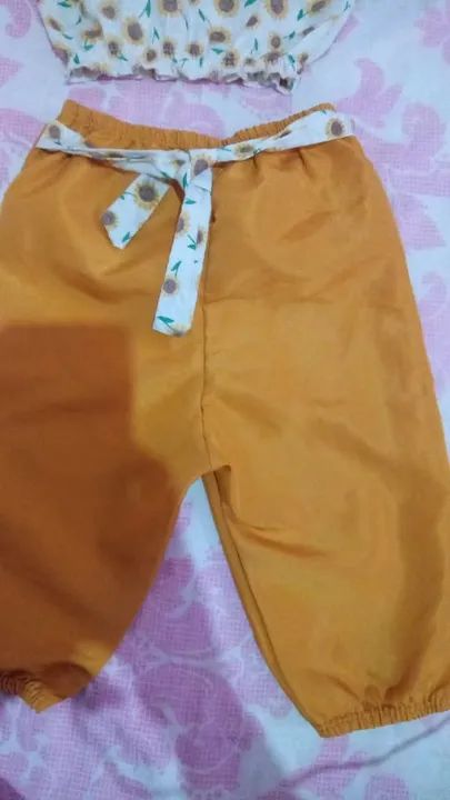 Conjunto para Bebê Menina girassol com tiara   - Foto 2