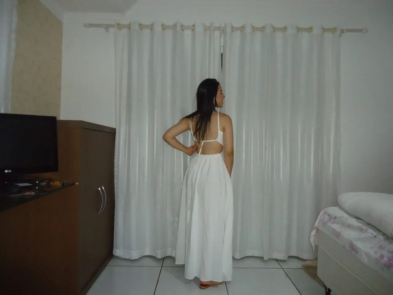 Vestido Longo Branco Elegante