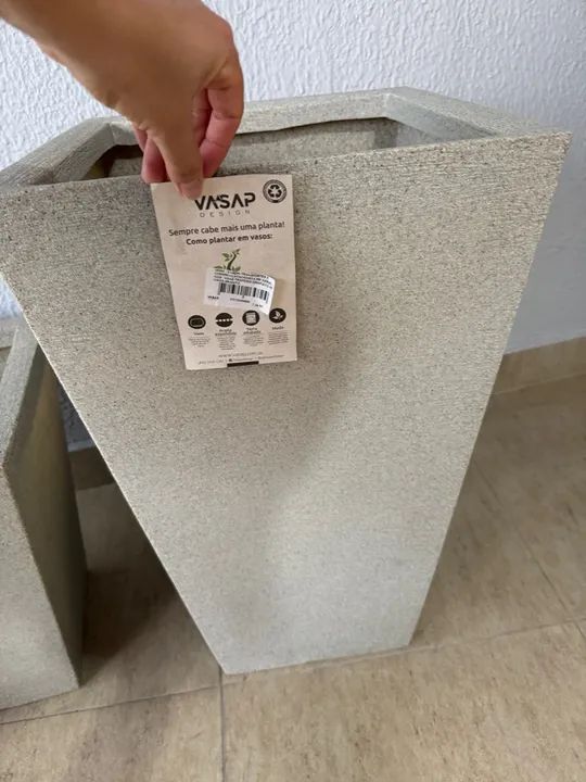 Vaso Trapézio Cinza granito  - Foto 4