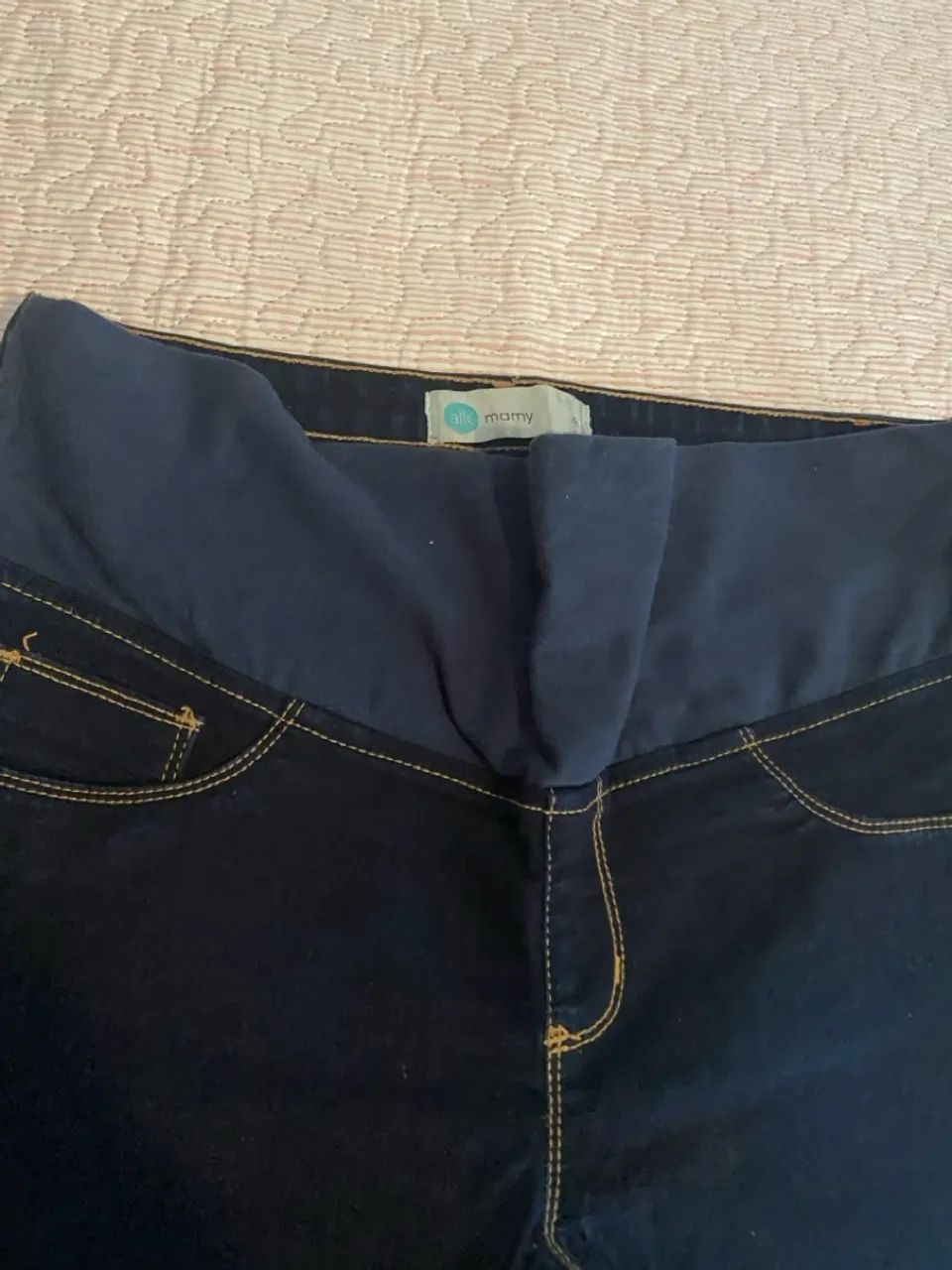 Calças Jeans Gestante Azul Escuro - Foto 3
