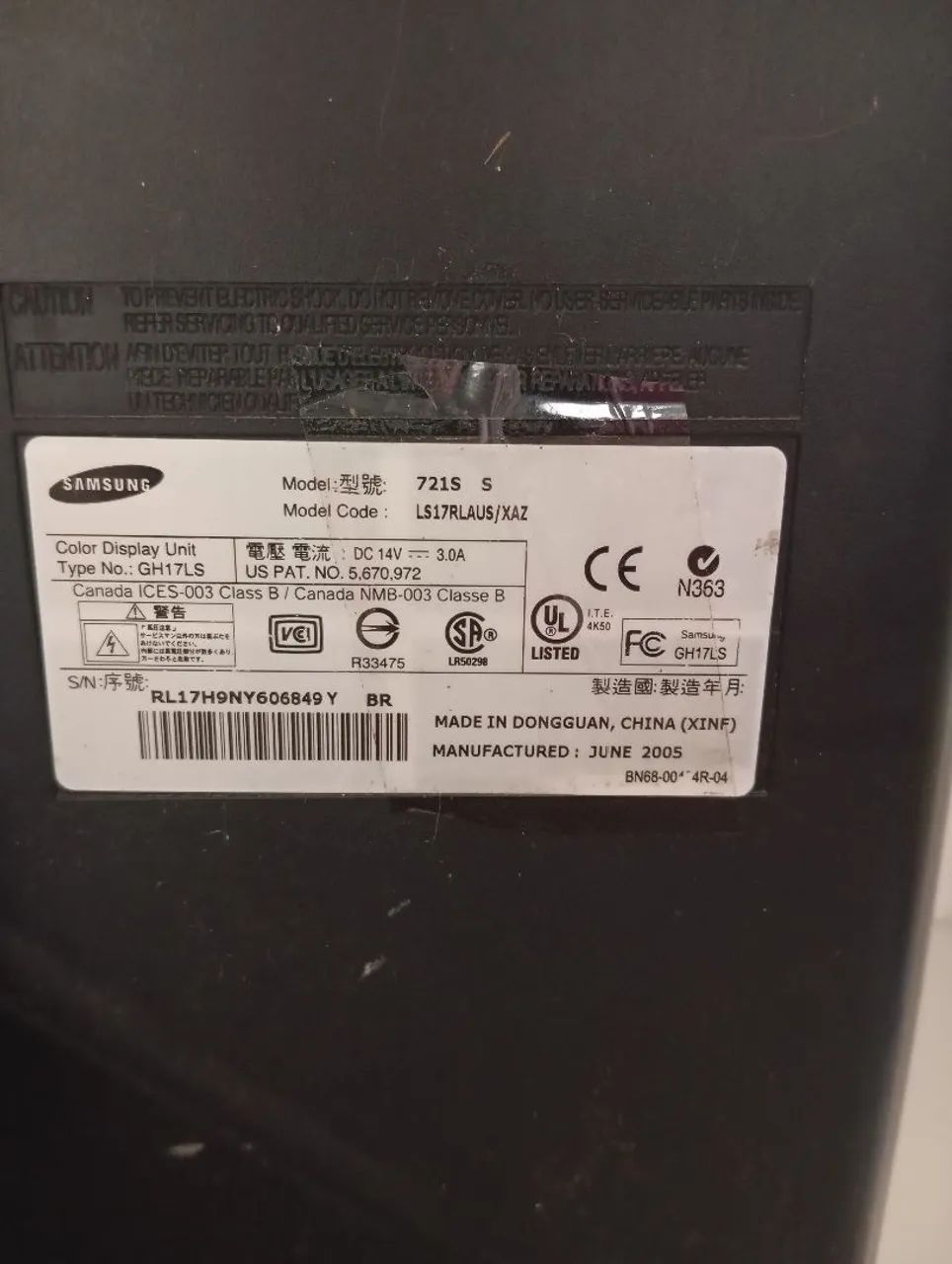 Monitor Samsung syncMaster 721s (com  defeito) - Foto 4