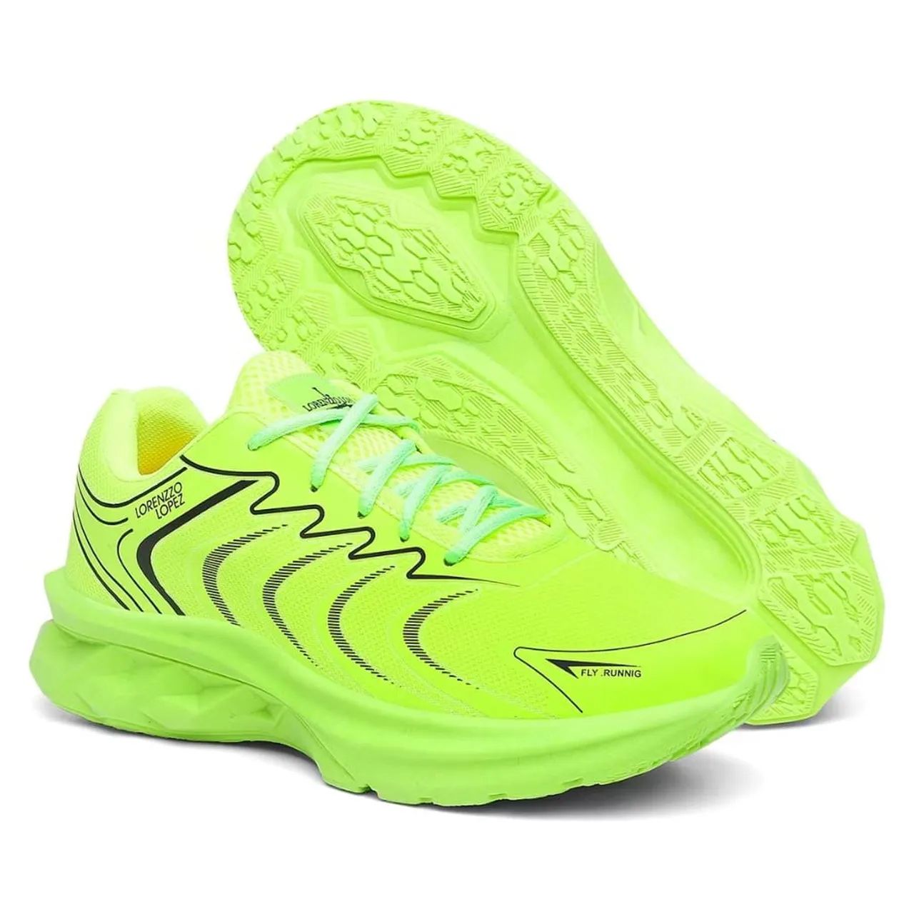 Tênis Lorenzo Lopez Fly Running Amarelo Neon - Foto 2