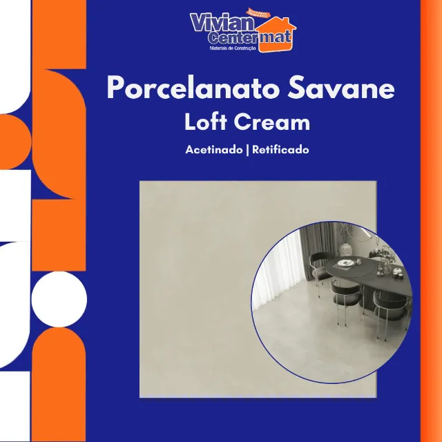 Porcelanato Loft Cream Rtf 91x91cm A Savane