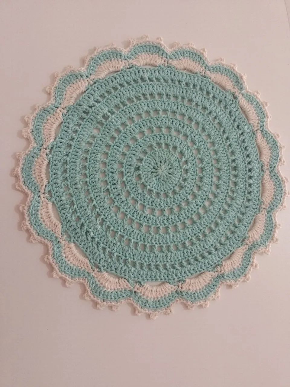 Supla de crochê -  azul e branco - Foto 2