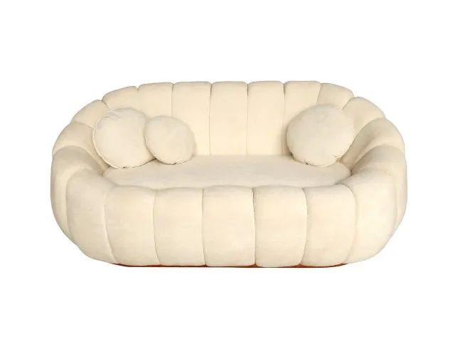 Sofá Living Nuvem Boucle Bege Novo 190cm - Foto 2