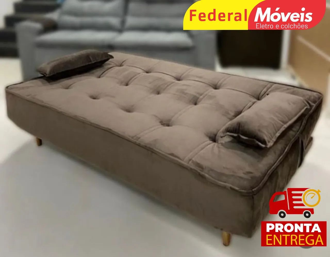 Sofá Cama Retrô 1,88m Veludo - Entregamos - Foto 2
