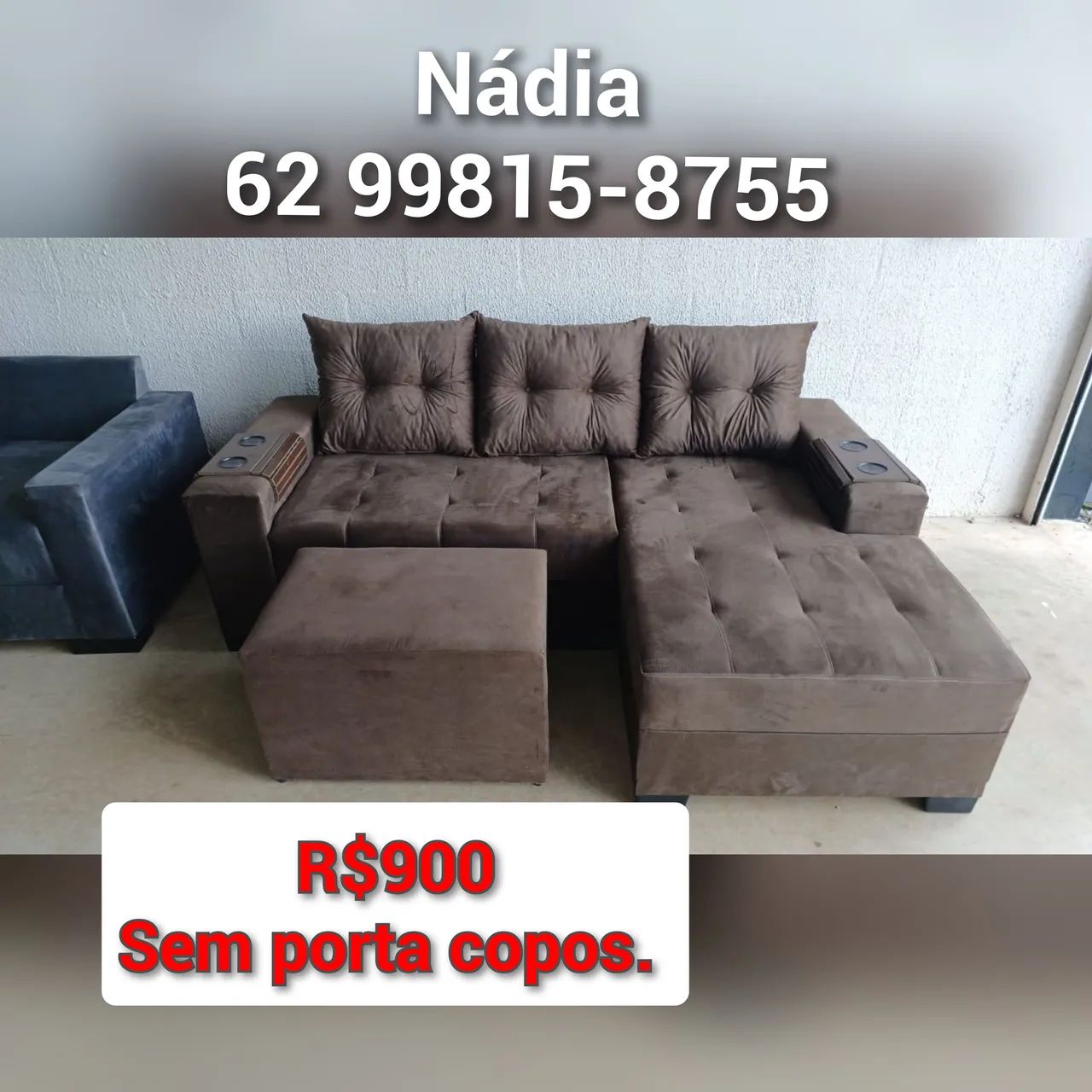 Sofá marrom 2.0x1.40 