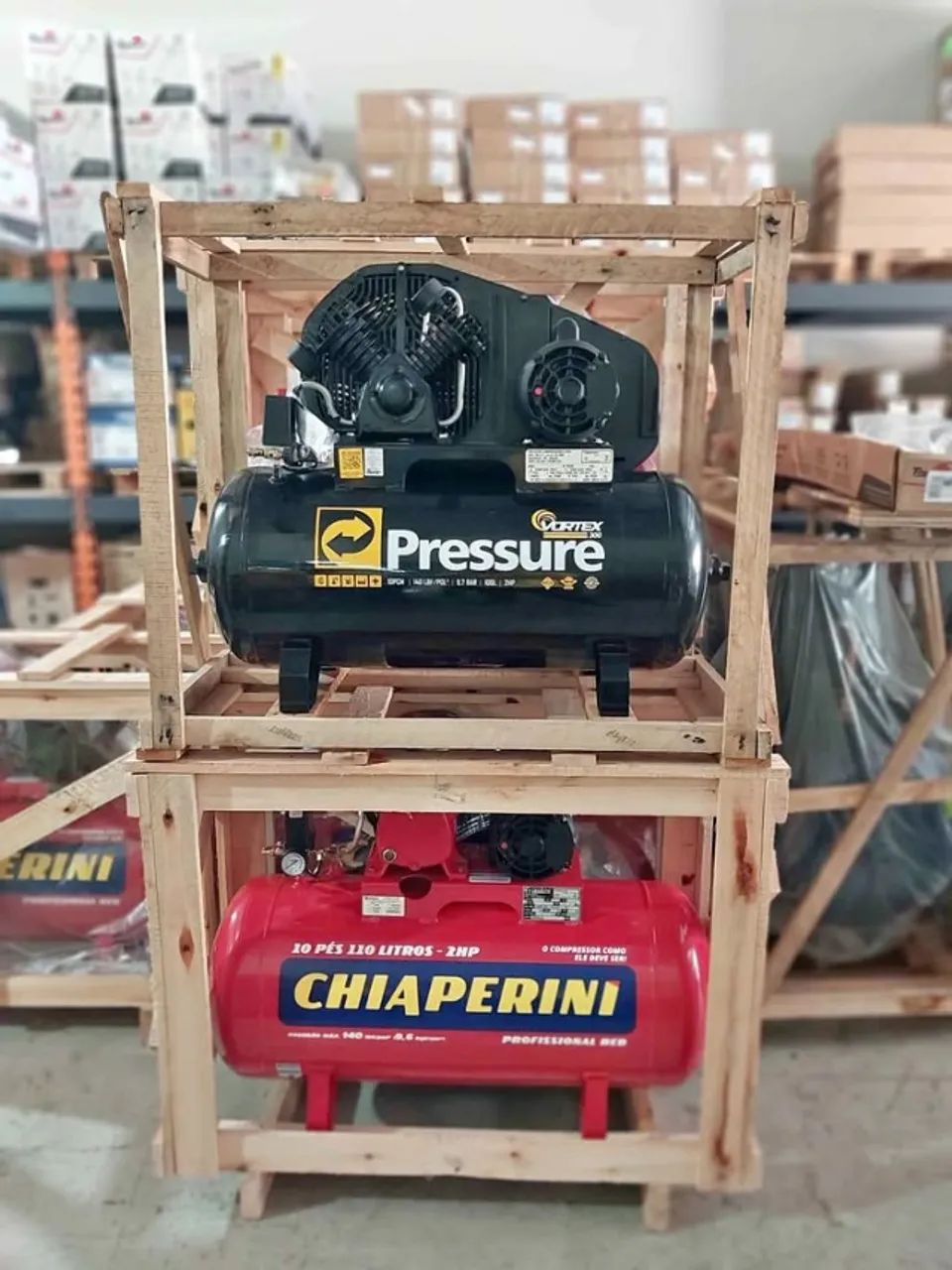 Compressor de Ar 110 Litros 140psi Motor 2Hp Chiaperini e Pressure