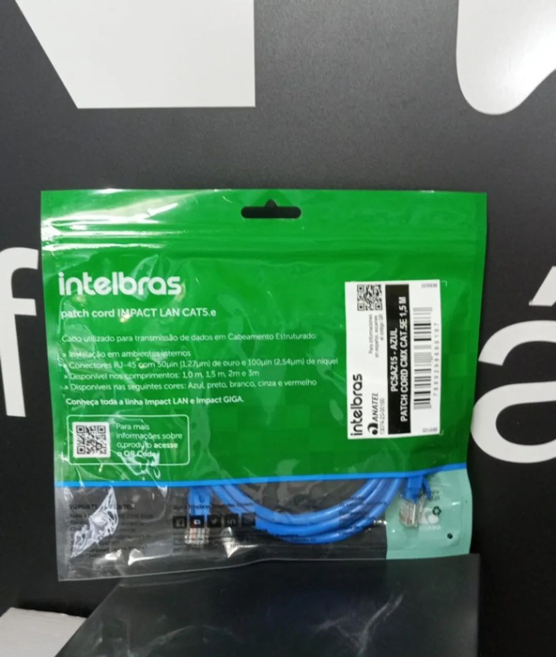 Cabo de Rede Patch Cord 1,5m Intelbras Cat5e - Foto 2