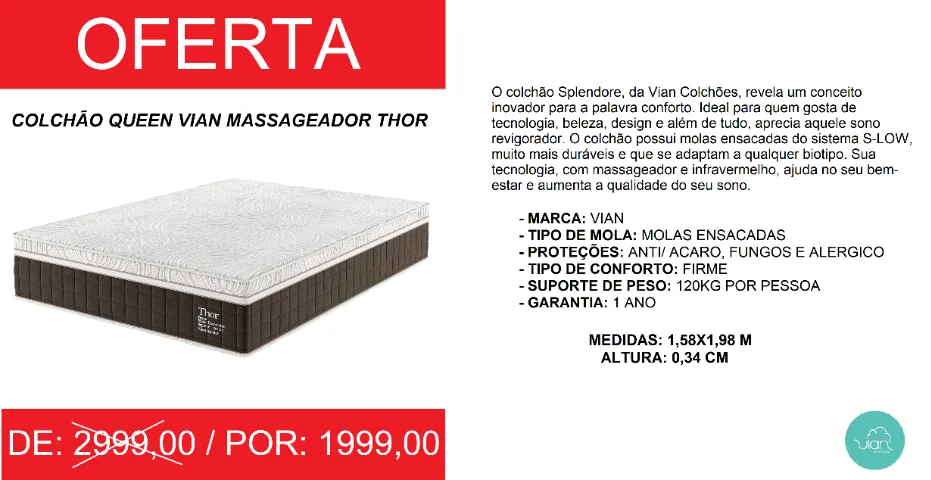 Colchão queen massageador super promoção - a pronta entrega