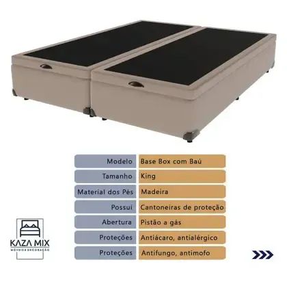 Conjunto Cama Box Baú e Colchão Riviera Queen - Foto 2