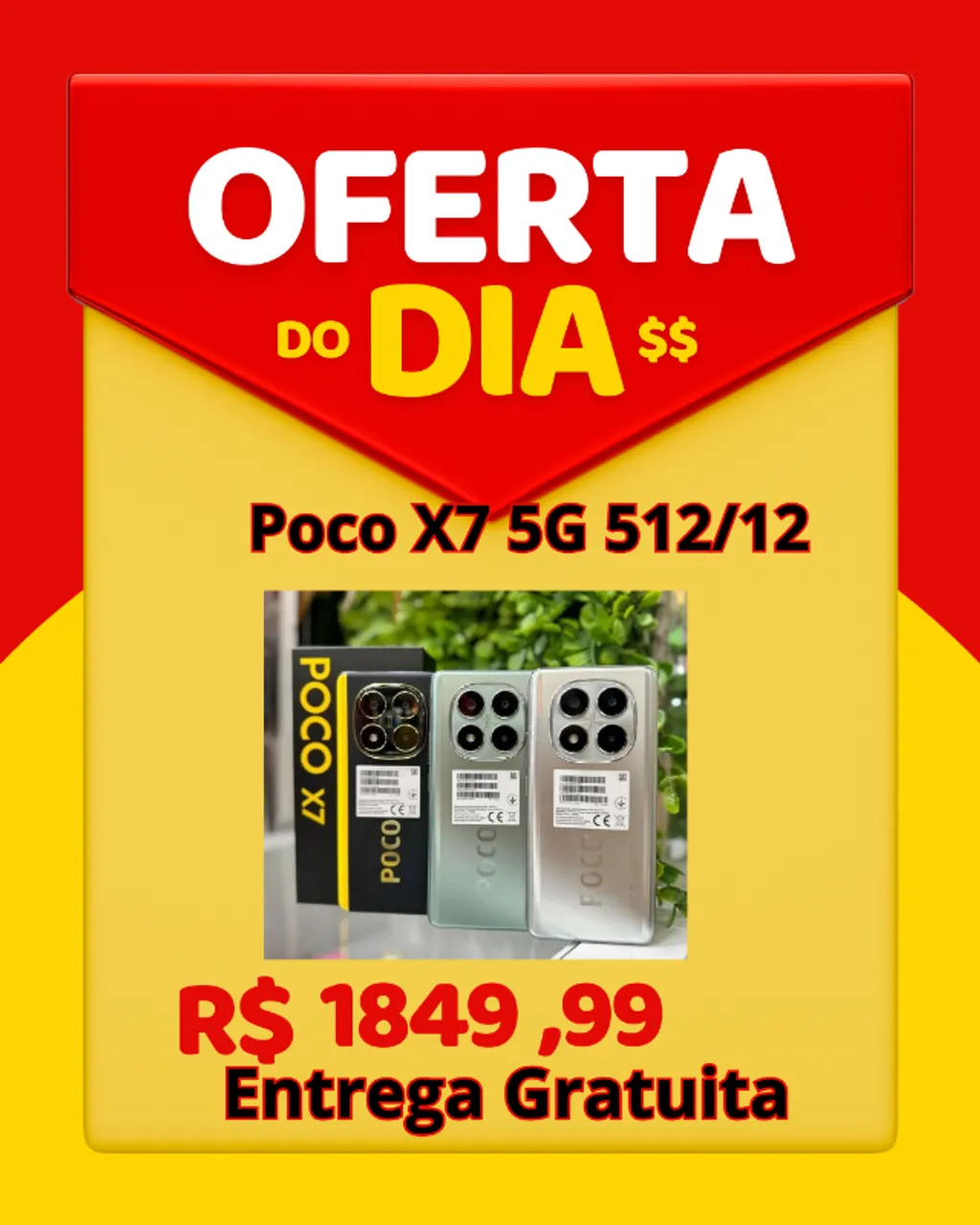 Smartphone Poco X7 5G 512GB / 12GB  Tela 6.67 - Versão GLOBAL - LANÇAMENTO