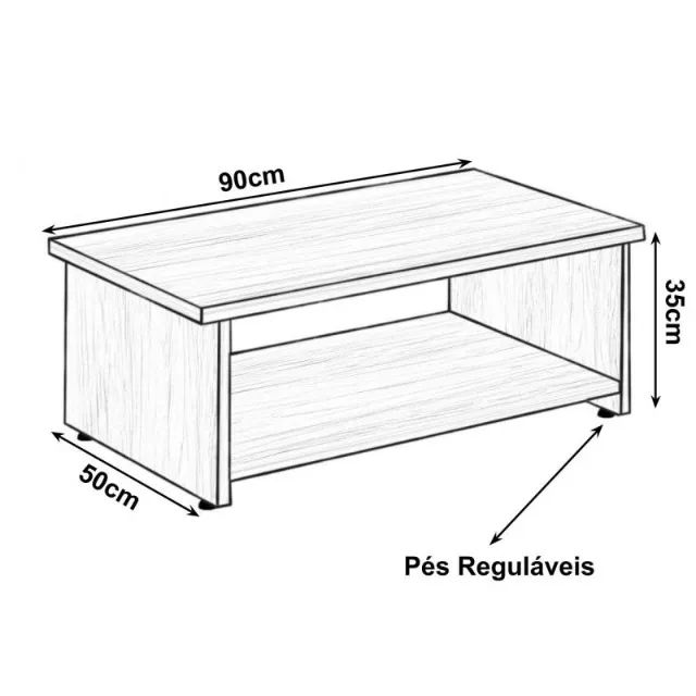 Mesa De Centro Para Recepção Escritório Design Moderno Marsala Sofisticado 21429 - Foto 3