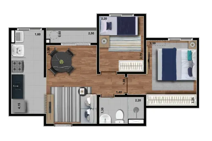 PLANTA 43m²