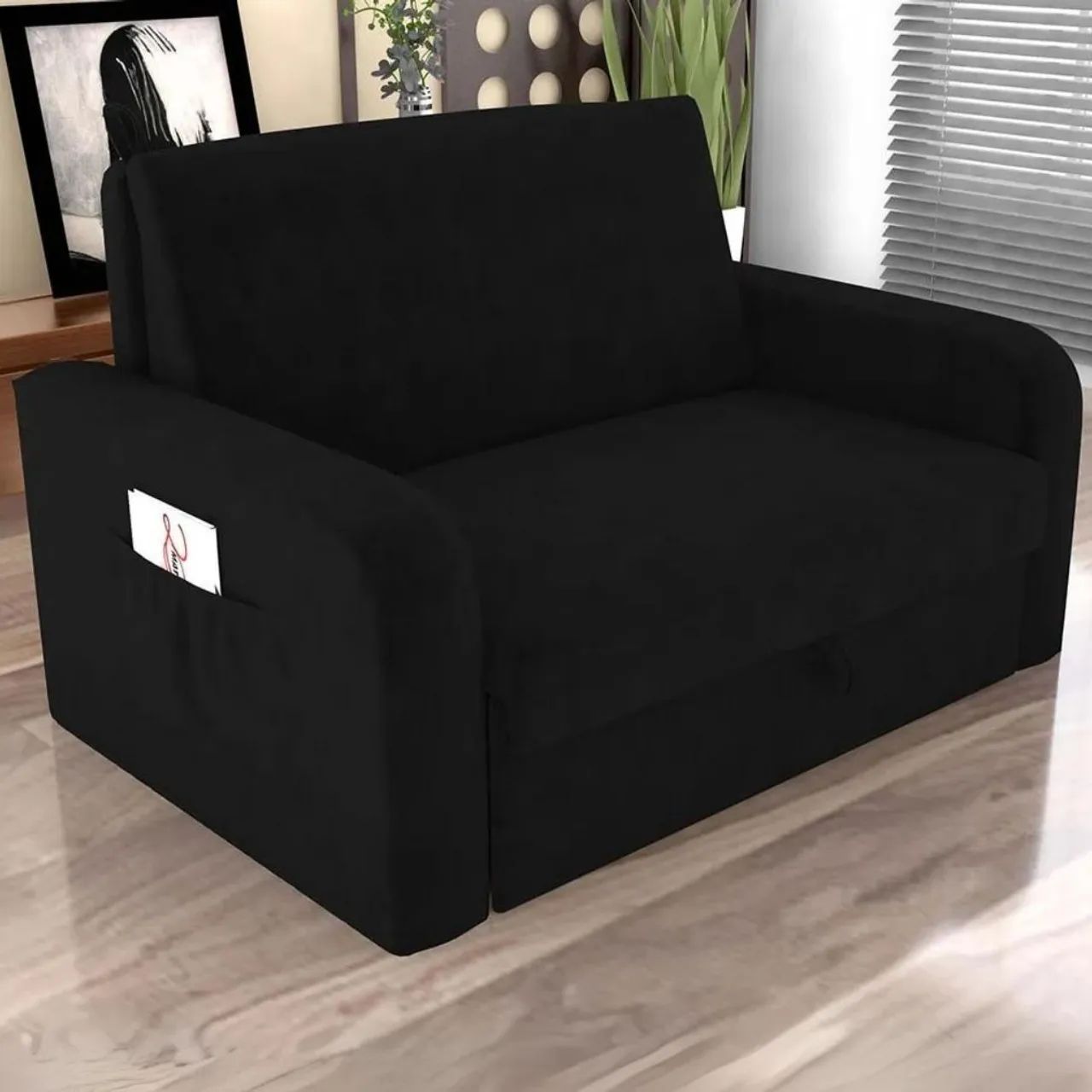 Sofá cama Daiane Suede com baú / 3 cores / frete grátis / pague na entrega  - Foto 2