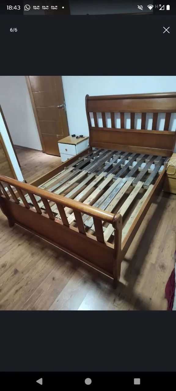 Cama casal madeira maciça