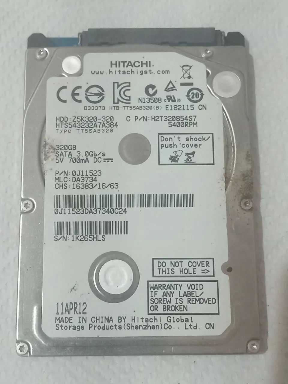 Hd 320gb para notebook 