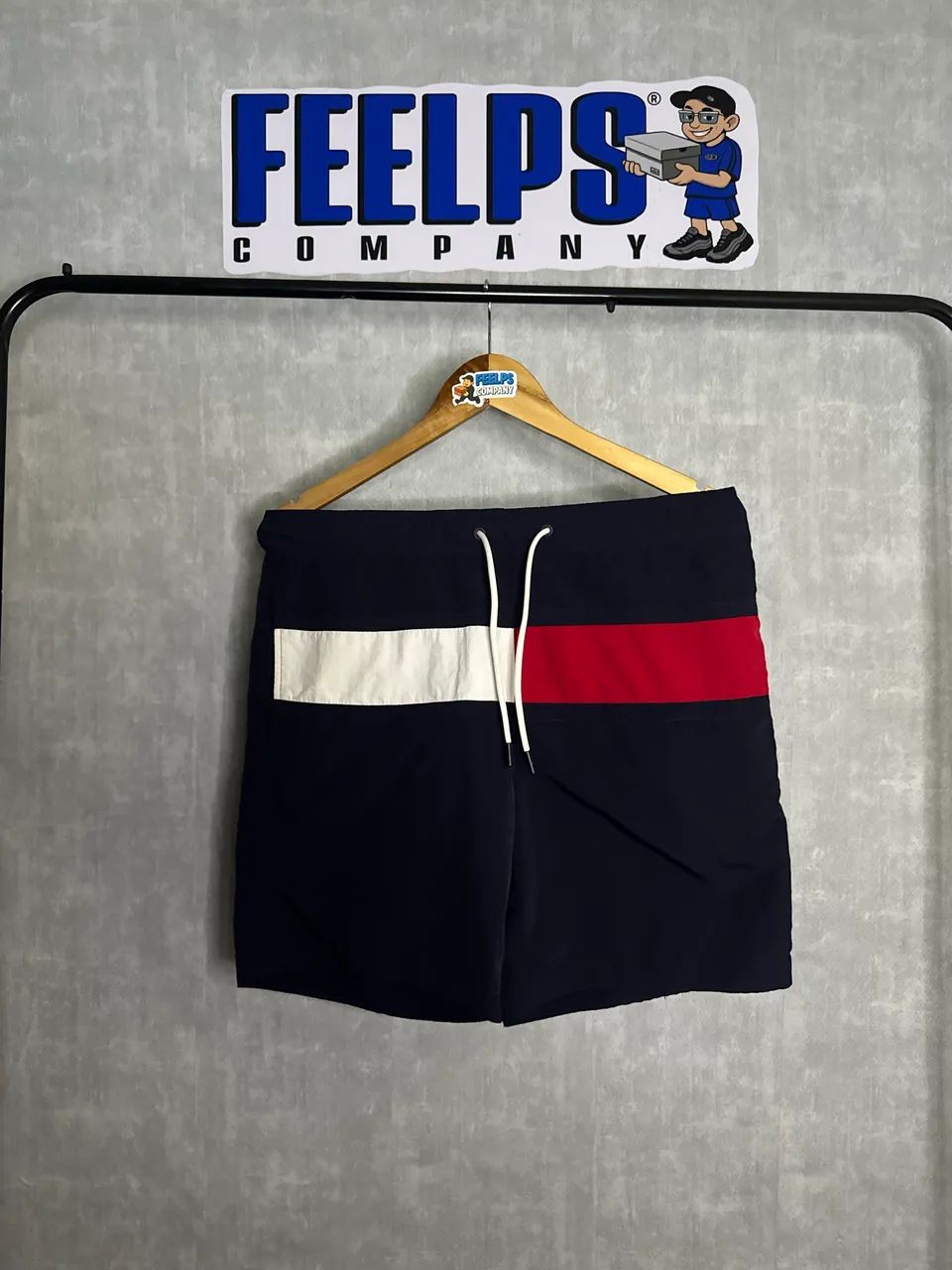bermuda tommy hilfiger azul marinho 