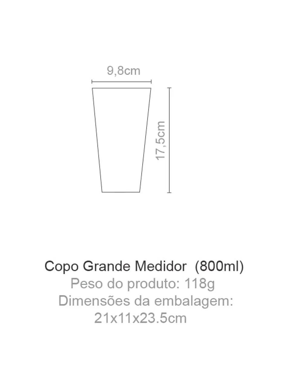 kit Copo medidor 800ml com 4 unidades - Foto 3