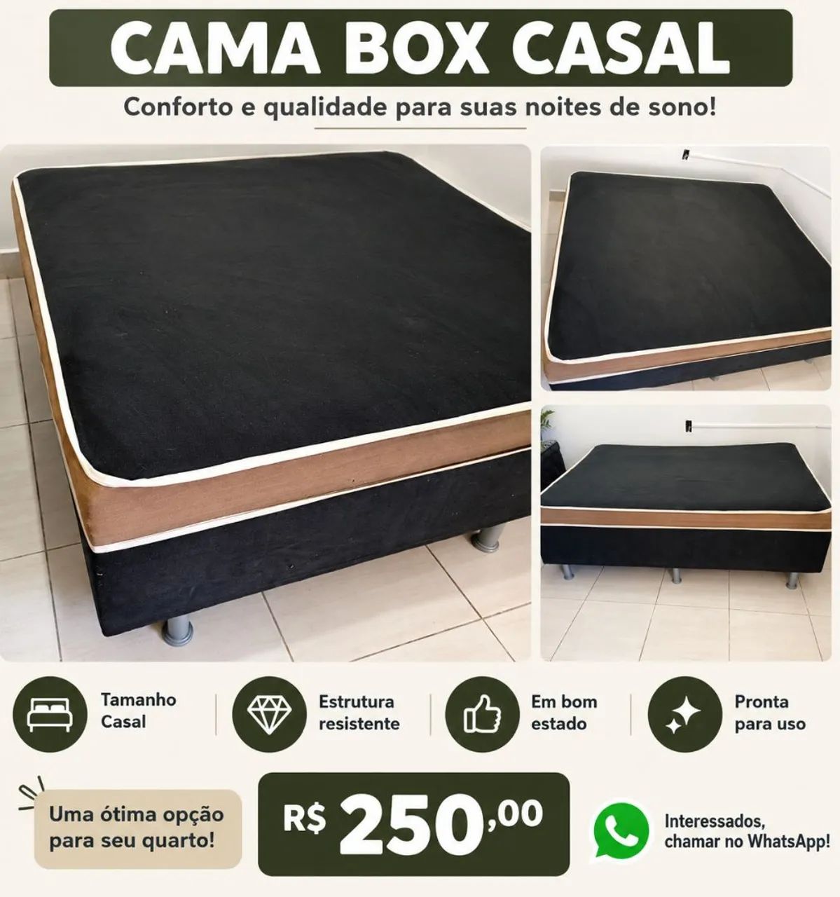 Vende-se cama box de casal 