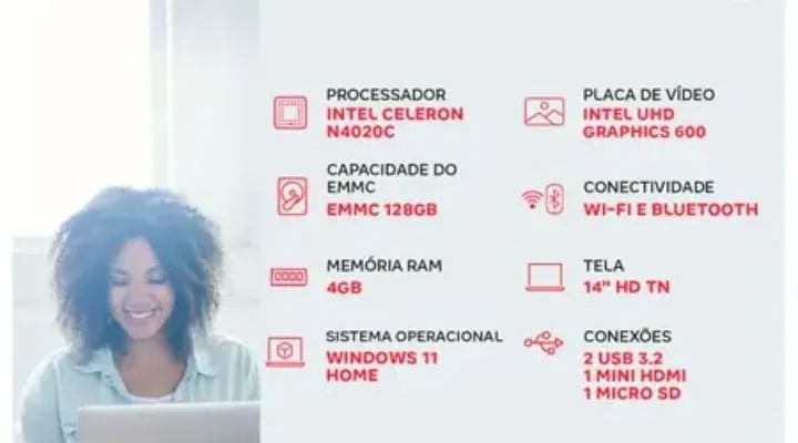 Notebook multi ultra 4 gb ram 128gb windows 11 - Foto 2