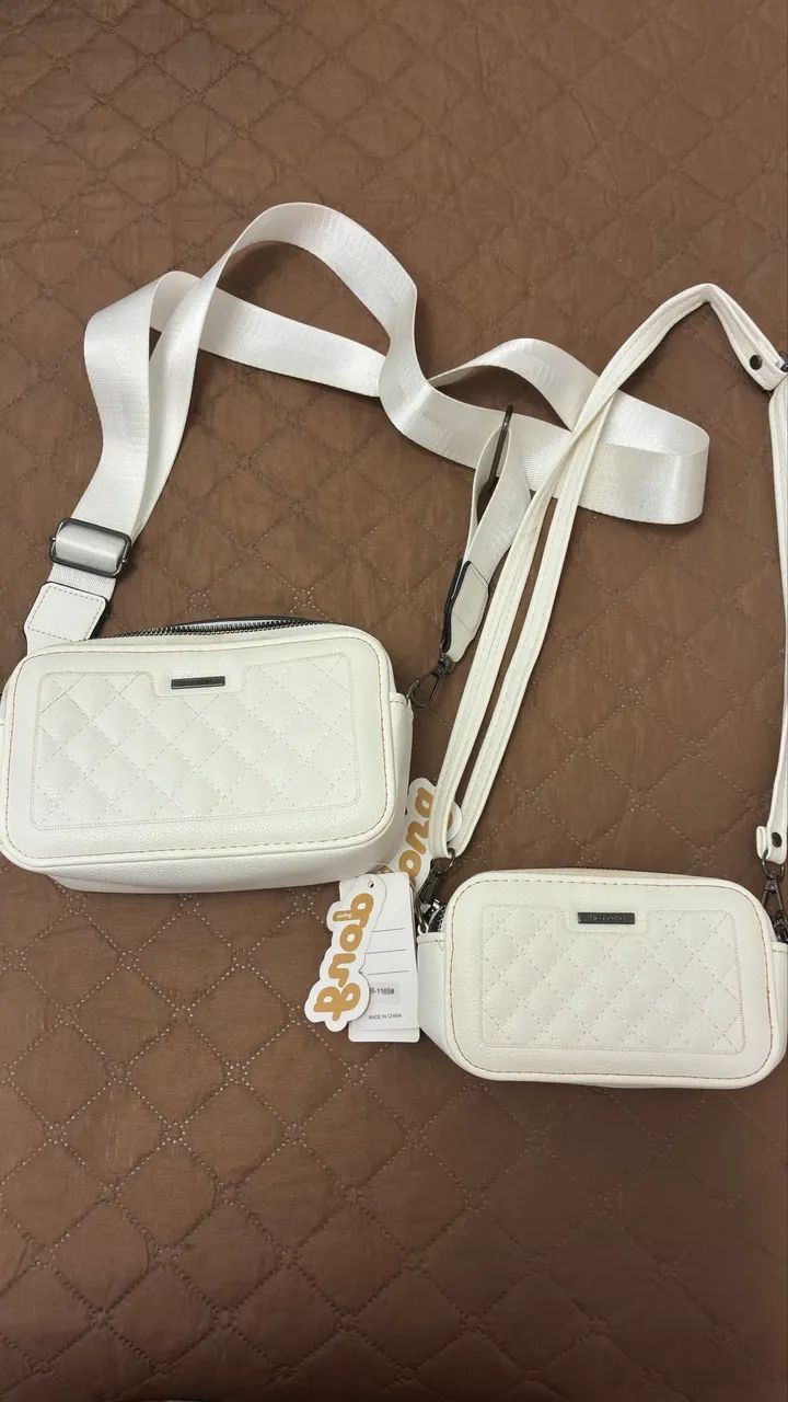 Conjunto de Bolsas Femininas Brancas Miss Dong
