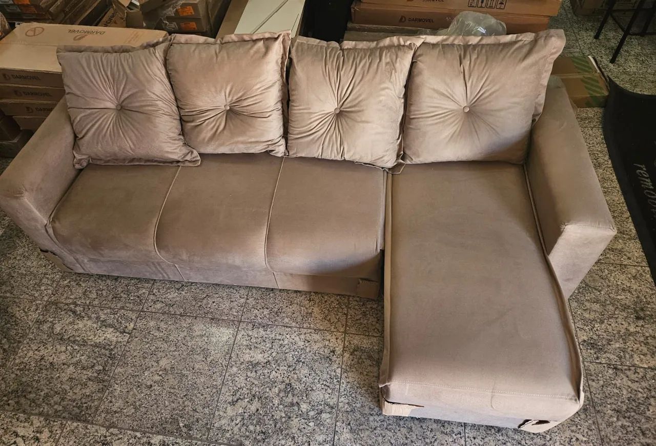 SOFÁ ESTOFADO SUEDE 4 LUGARES - NOVO / ENTREGAMOS  - Foto 5