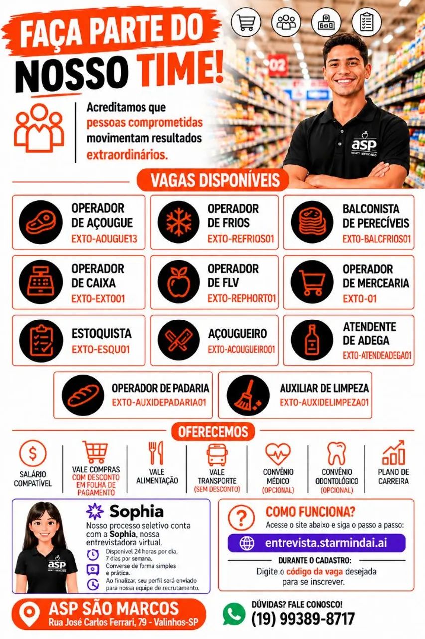 Vagas para Valinhos