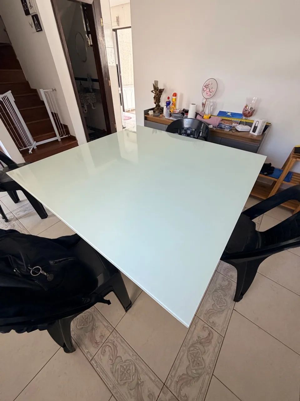 Mesa quadrada tampo de vidro  - Foto 2