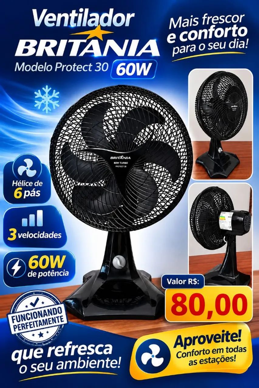 Ventilador Britânia 60w 