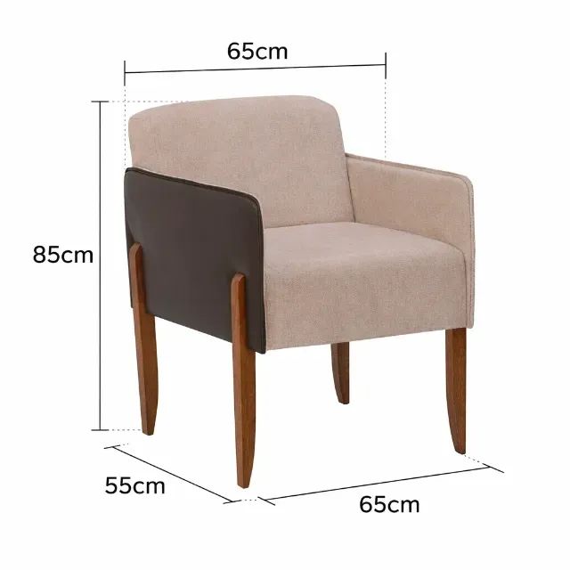 Novidade!! Poltrona Decorativa 040 em Linho Jc 65cm  - Foto 3