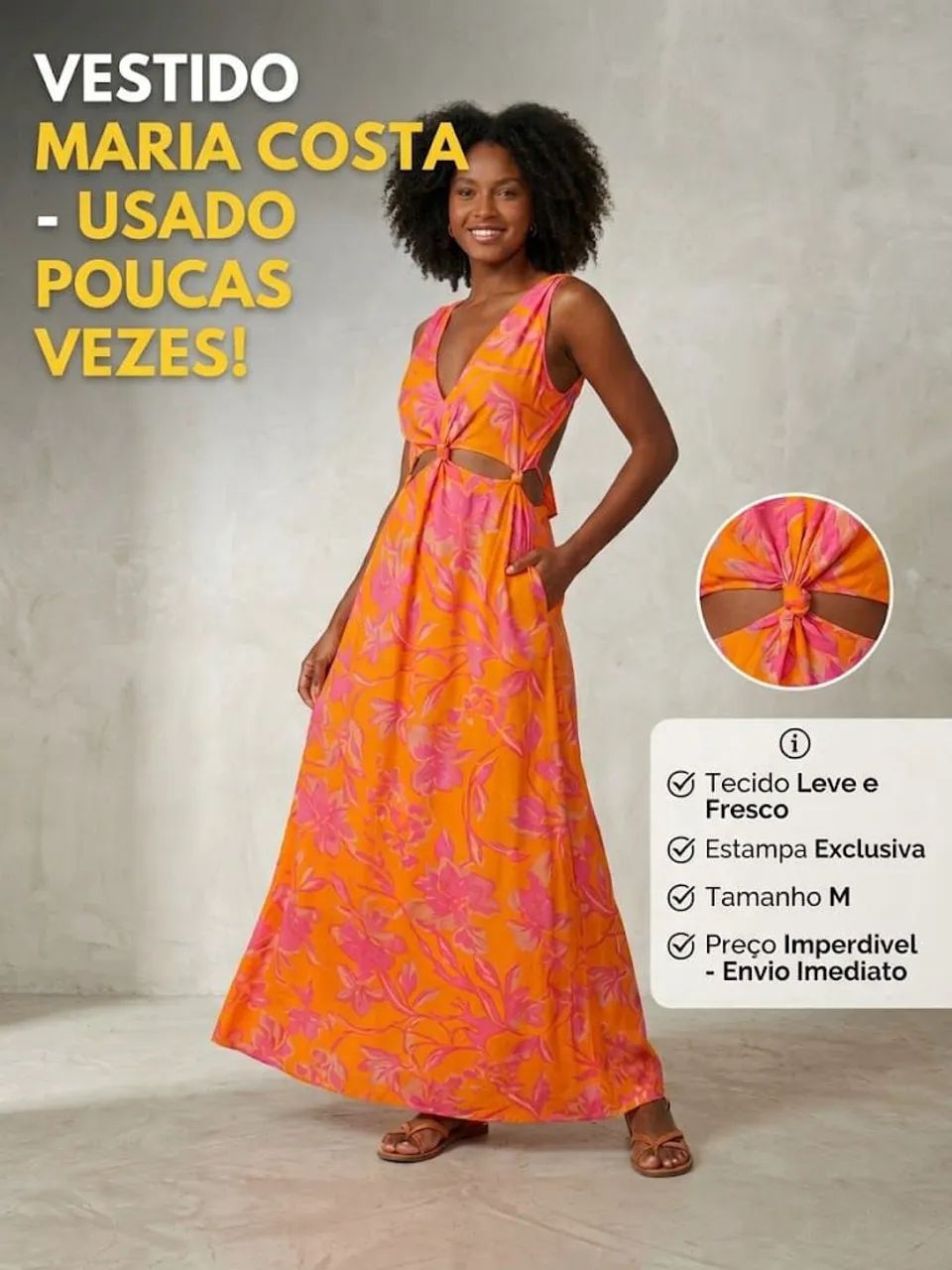 Vestido longo leve e estiloso 