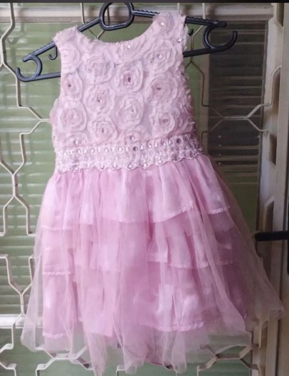 vestido de festa infantil rosa bebê